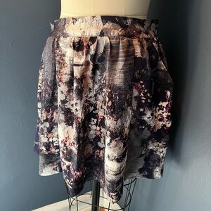 Pipelime Gray Purple Watercolor Floral Skirt with Pockets Small